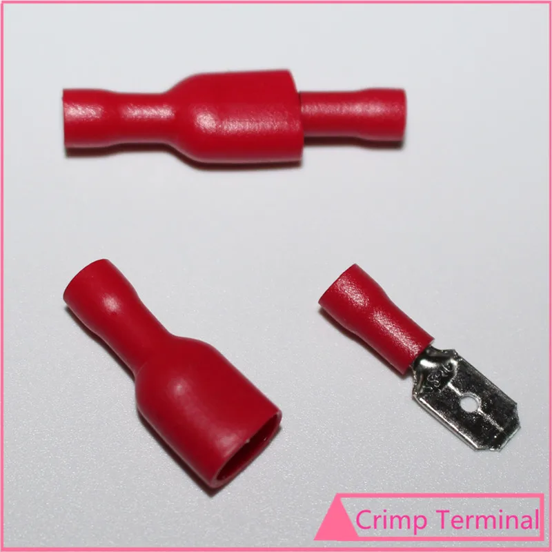 100 шт. обжимные клеммы 6 3 мм для проводов 22AWG 16AWG 0 5 мм2|connector circular|connector toolspades tips |