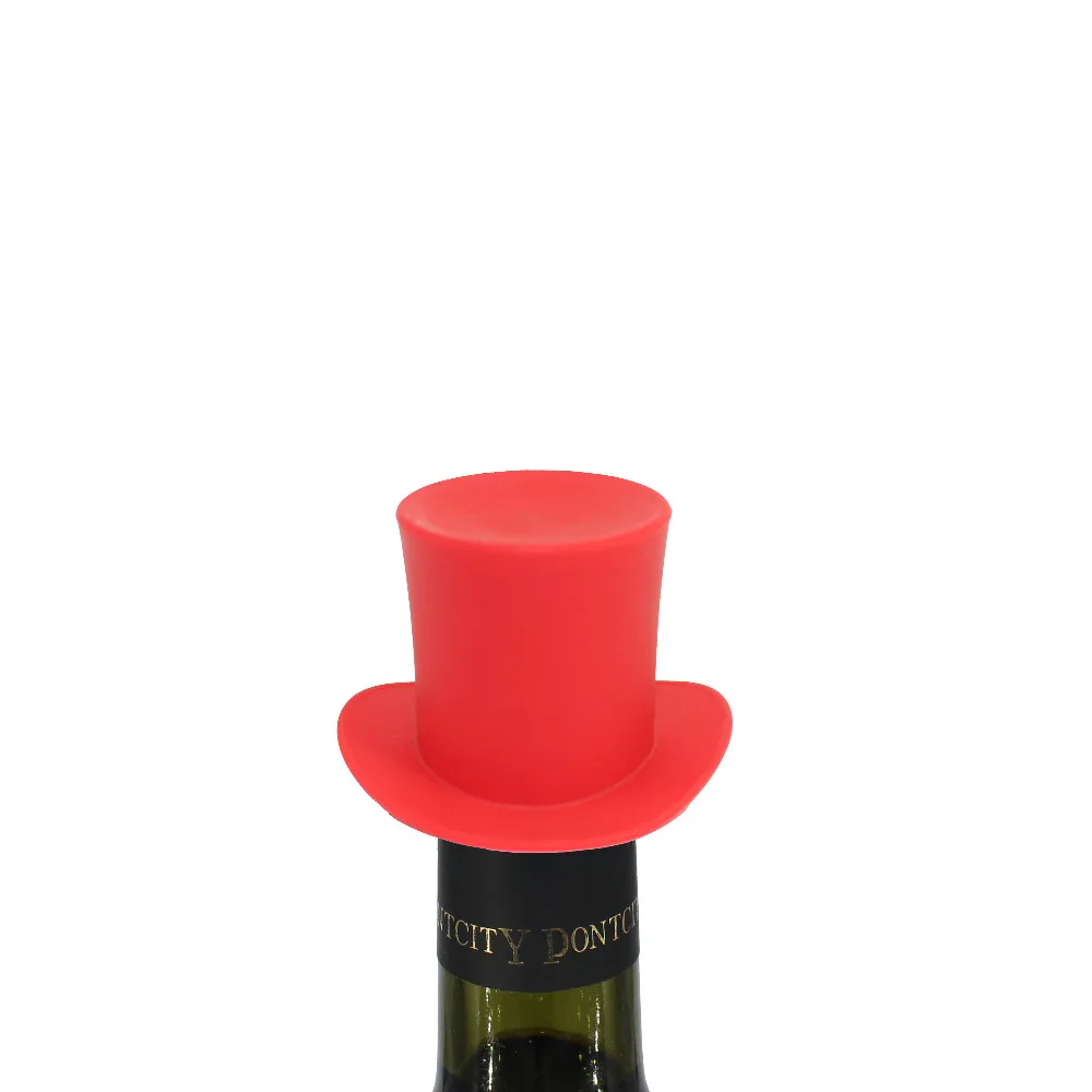 Silicone Red Wine Hat Bottle Stoppers Silicone Kitchen Bar Tools Vacuum