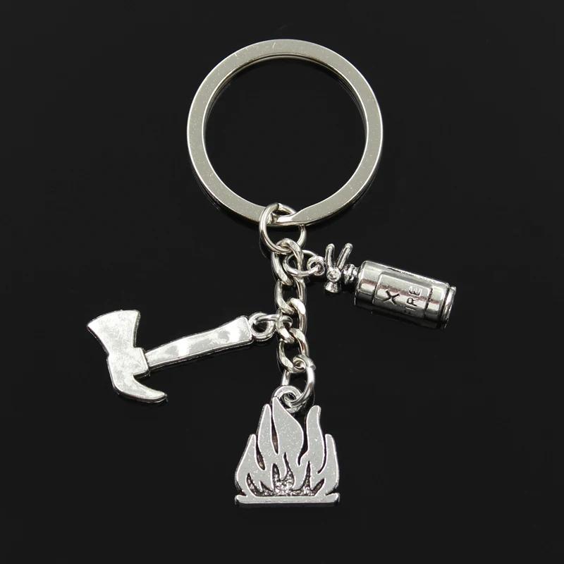 

Fashion 30mm Key Chain Keychain Jewelry Silver fire extinguisher safety ax Pendant