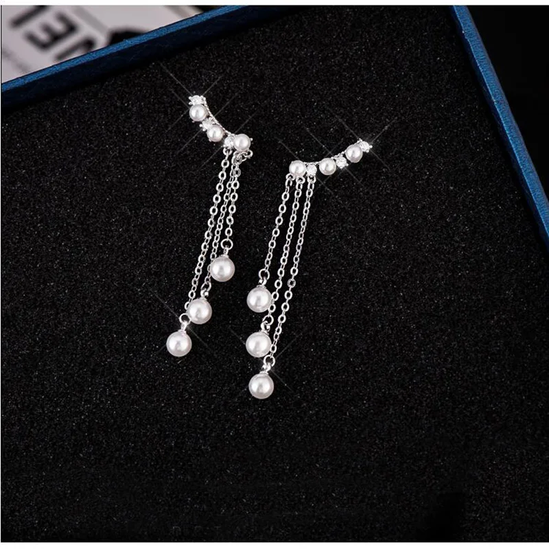 RscvonM дизайн жемчужные серьги серебряный цвет кристалл CZ Кристалл серьги гвоздики для женщин ювелирные изделия Brincos