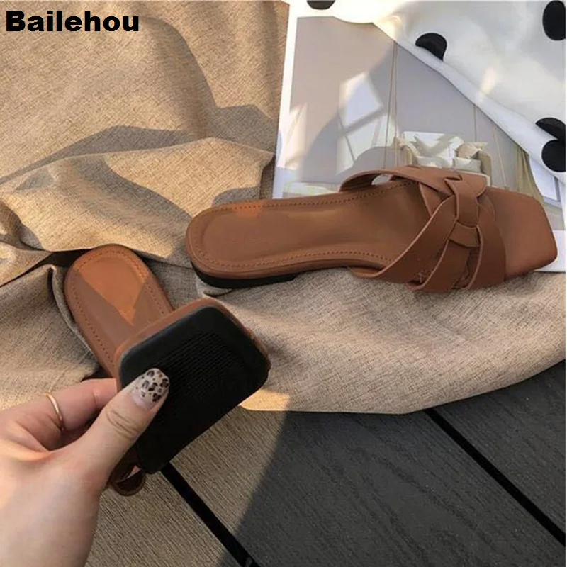 Bailehou 2019 Новые повседневные тапочки на плоской подошве летние пляжные шлепанцы