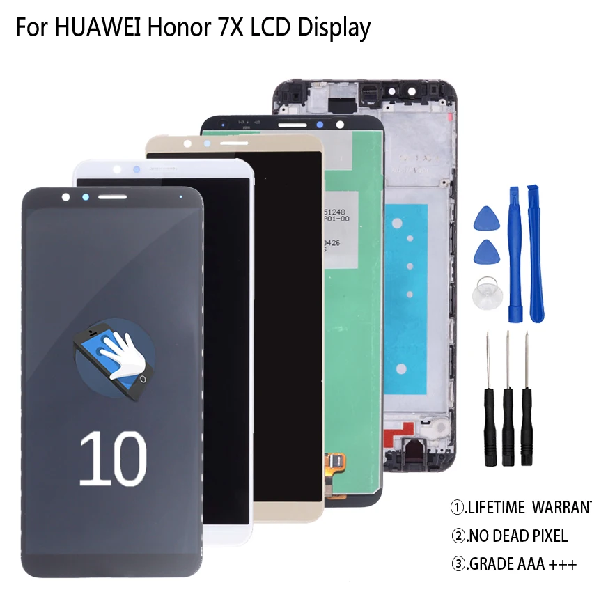 Pаспродажа Оригинальный Для huawei Honor 7X ЖК дисплей кодирующий преобразователь сенсорного экрана в сборе для Honor 7X BND L21