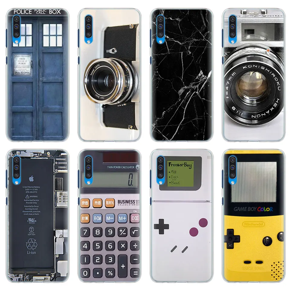 

Reminiscent Classic Camera Battery Cases for Samsung Galaxy A30 A50 M10 M20 M30 A6 A7 A8 + A9 S10 Plus S10e Hard PC back cover