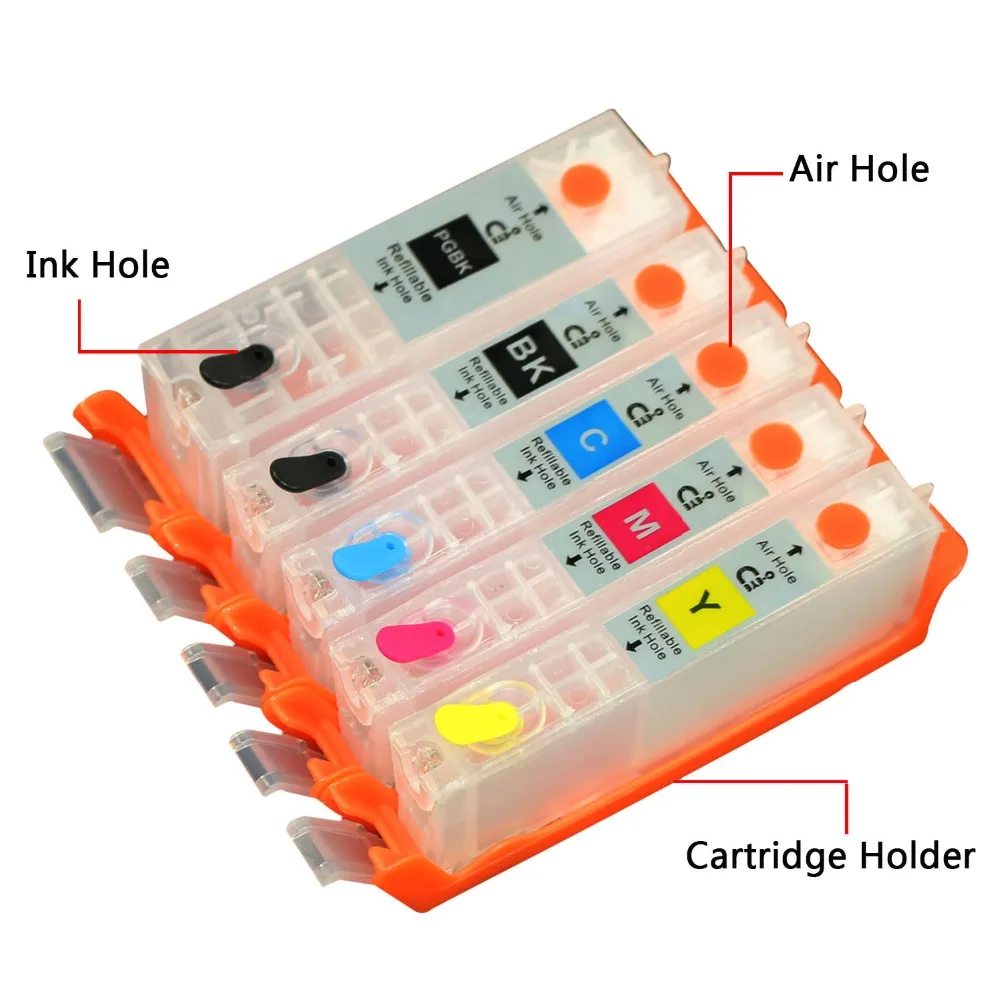 CEYE vacía cartuchos de tinta recargables Kit para CANON MG5710 MG6810  TS5010 TS6010 PGI 170PGBK CLI 171BK/C/M/Y/ 5 piezas|kit kits|kit refillkit  canon - AliExpress