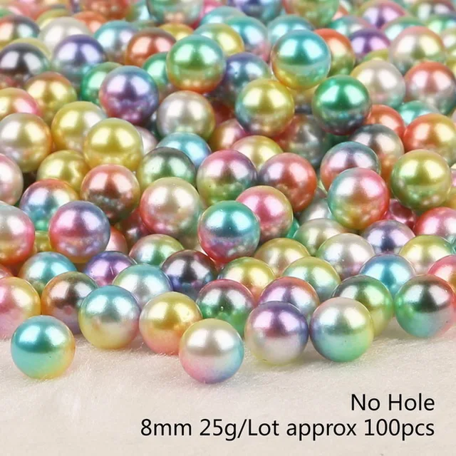 8mm 100Pcs 25g Round Plastic Bead Many Colors Optional No Hole ABS