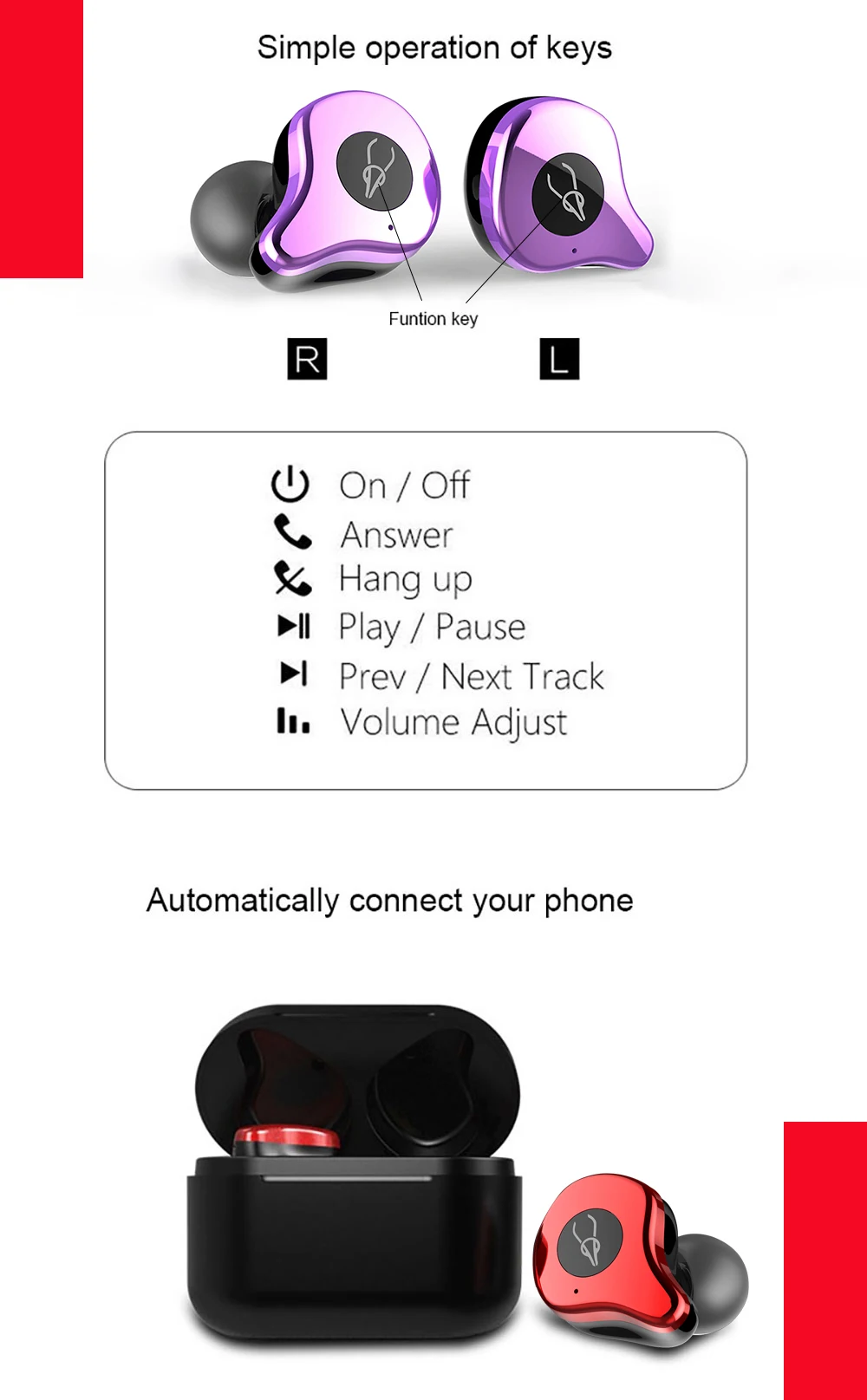 15  SABBAT E12 Professional Bluetooth 5.0 Earphone Wireless Headset HiFi Sports Earbuds Headphone Noise Isolation in ear headphones  (16)