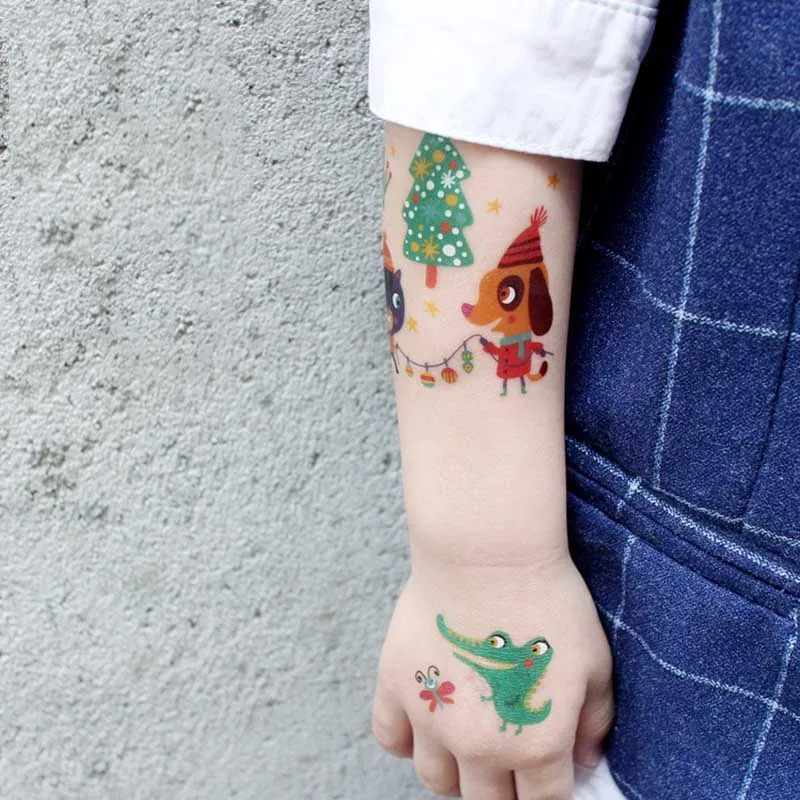 Kids New 2018 Cartoon Cute Animal Temporary Waterproof and Sweatproof