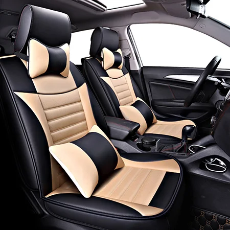 Передняя+ задняя) Специальные кожаные чехлы для автомобильных сидений для Nissan Qashqai Note Мурано МАРТА Teana Tiida Almera X-trai автомобильные аксессуары - Название цвета: Beige Luxury