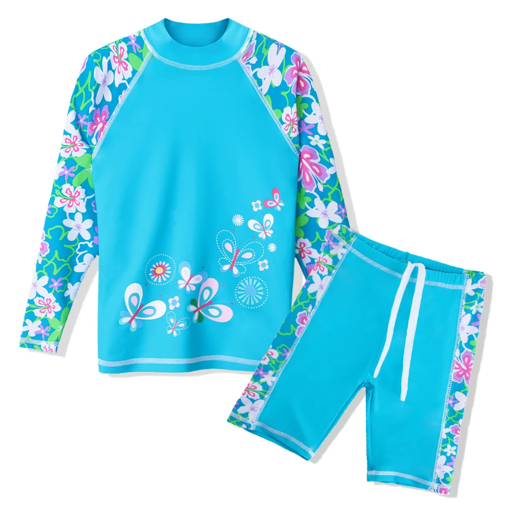 

BAOHULU Children Long Sleeve UPF 50+ UV Protective Swimwear Rash Guards Swimsuits Sunblock Bathing Suit for Kids Girls and Boys
