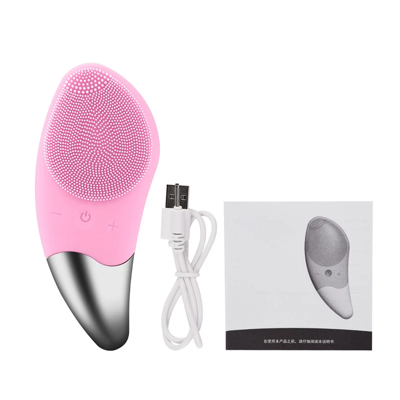 

Mini Electric Facial Cleansing Brush Silicone Sonic Vibration Cleaner Deep Pore Cleaning Skin Massage face brush cleansing