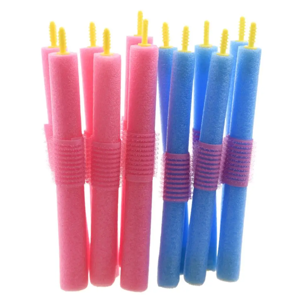 

12 LARGE BENDY TWIST SAFE HAIR HAIRDRESSING ROLLERS FOAM CURLERS Maker Gift