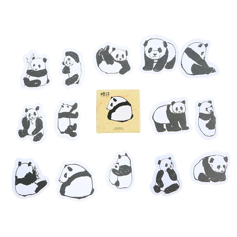 

45pcs/Box Panda Boxed Sticker Cute Cartoon Handbook Album Item Decoration Sealing Sticker Children Stationery Sticker