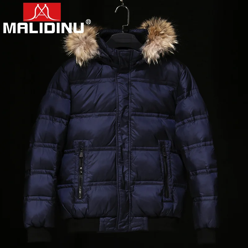 

MALIDINU 2017 New Men Down Jacket 70%White Duck Down Jacket Men Winter Thick Warm Russian Down Coat Fur Collar Free Shipping