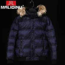 MALIDINU 2017 Новый Мужской Пуховик 70% Белая Утка Пуховик Мужчины Зима Толстый Теплый Русский Пухов