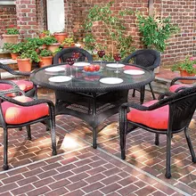 Горячая уличная Обеденная Мебель Сад Патио ротанга стол и стулья наборы