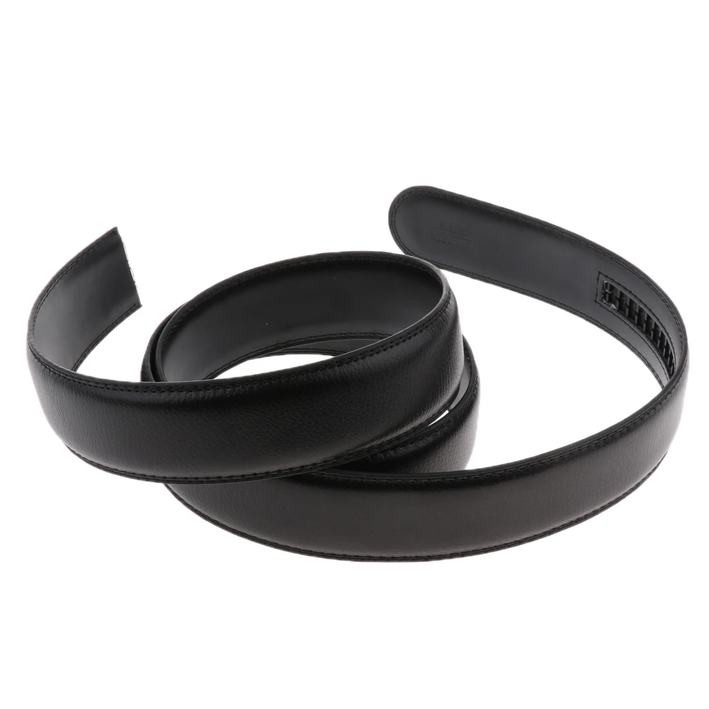 Men Leather Ratchet Belt Strap Only without Buckle Wide Strap 3.5cm Width
