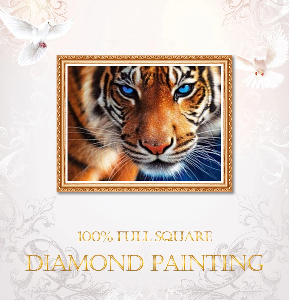 Алмазная картина, алмазная вышивка 5d, сделай сам, полностью квадратные животные, тигр-Алмазная мозаика, Новое поступление, алмазная живопись