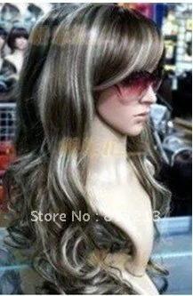 Натуральный микс вьющиеся сделал женских волос парик/парики HD # ab0068 |