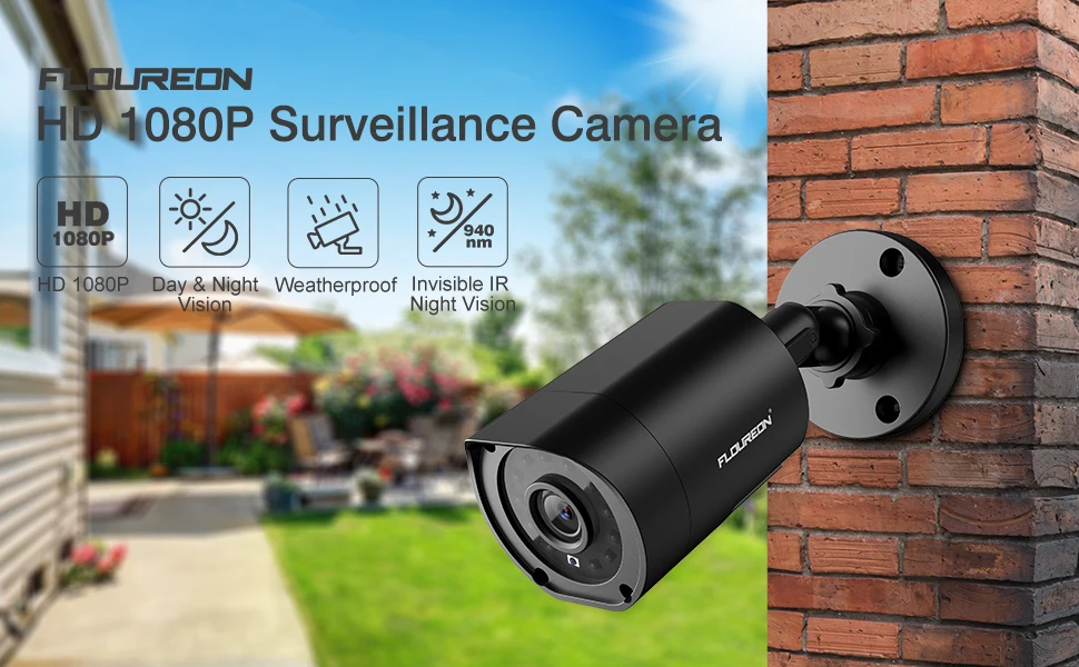 FLOUREON 1080P HD 3000TVL уличная система безопасности камера 2MP 940nm ночного видения CCTV камера видеонаблюдения PAL Bullet для AHD DVR