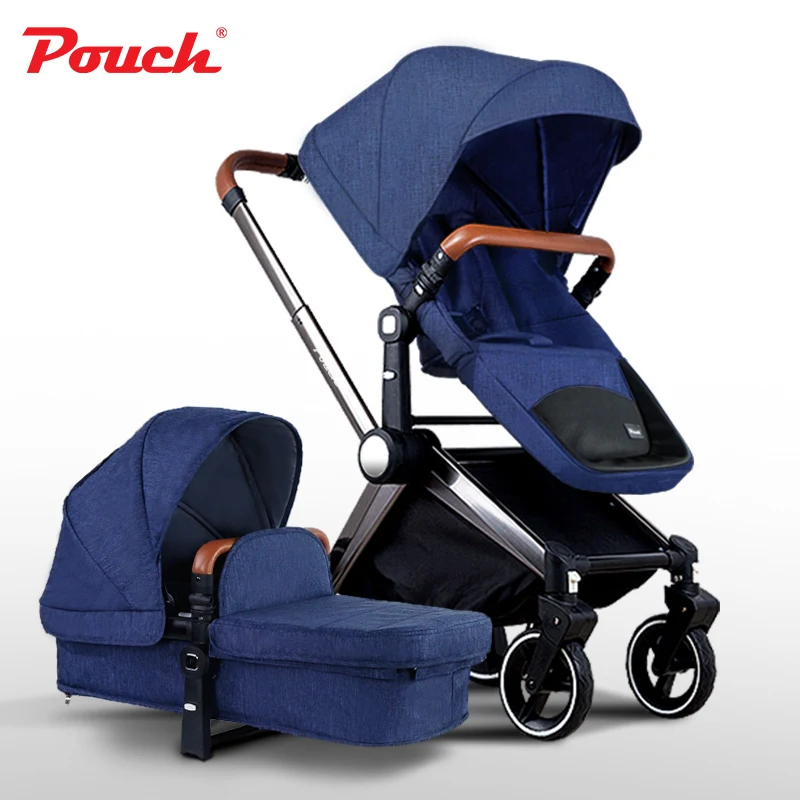 Adorbaby PouchP88 Роскошные Детские коляски Складная детская коляска Высокая Пейзаж сидеть и лежать для новорожденных четыре колеса 6 выбор