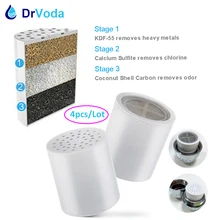 4-Pack Shower Replacement Filter Cartridges for KDF Shower Filters Remove Chlorine Protect Skin Hair Care shower filter element