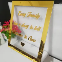 На заказ знак приветствия персонализированные зеркальные имя рамка приветственные гостей слово знак вечерние Декор