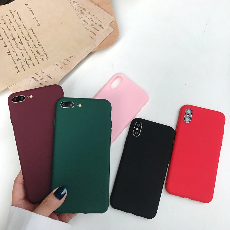 

Matte Candy Macarons Color TPU Case for iPhone 6 6S 8 Plus for iPhone XS Max XR X Coque For iphone 10 7 Plus Case Silicone Cover