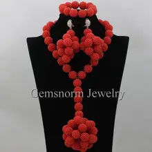 Талисманы красный Бусины Ювелирные изделия Нигерии Свадебные африканские Бусины комплект Рождество Jewelry Интимные аксессуары комплект wa393