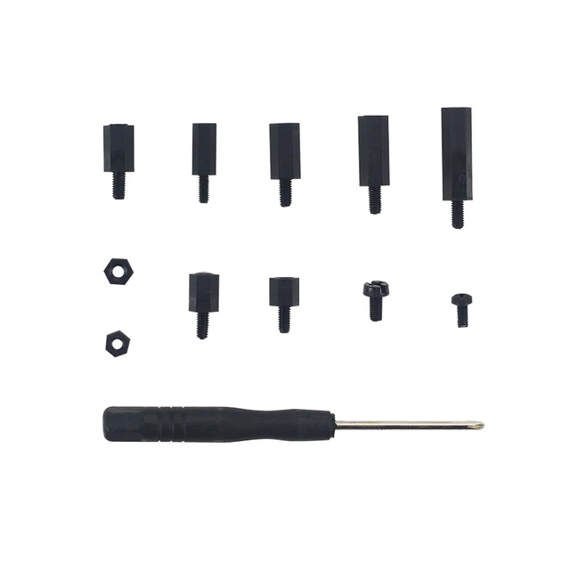 210 pcs Raspberry Pi Nylon Screw Kit Black Plastic Screws Nuts Suit M2.5 M3 for Raspberry Pi 4 Case Accessories with Screwdriver 4