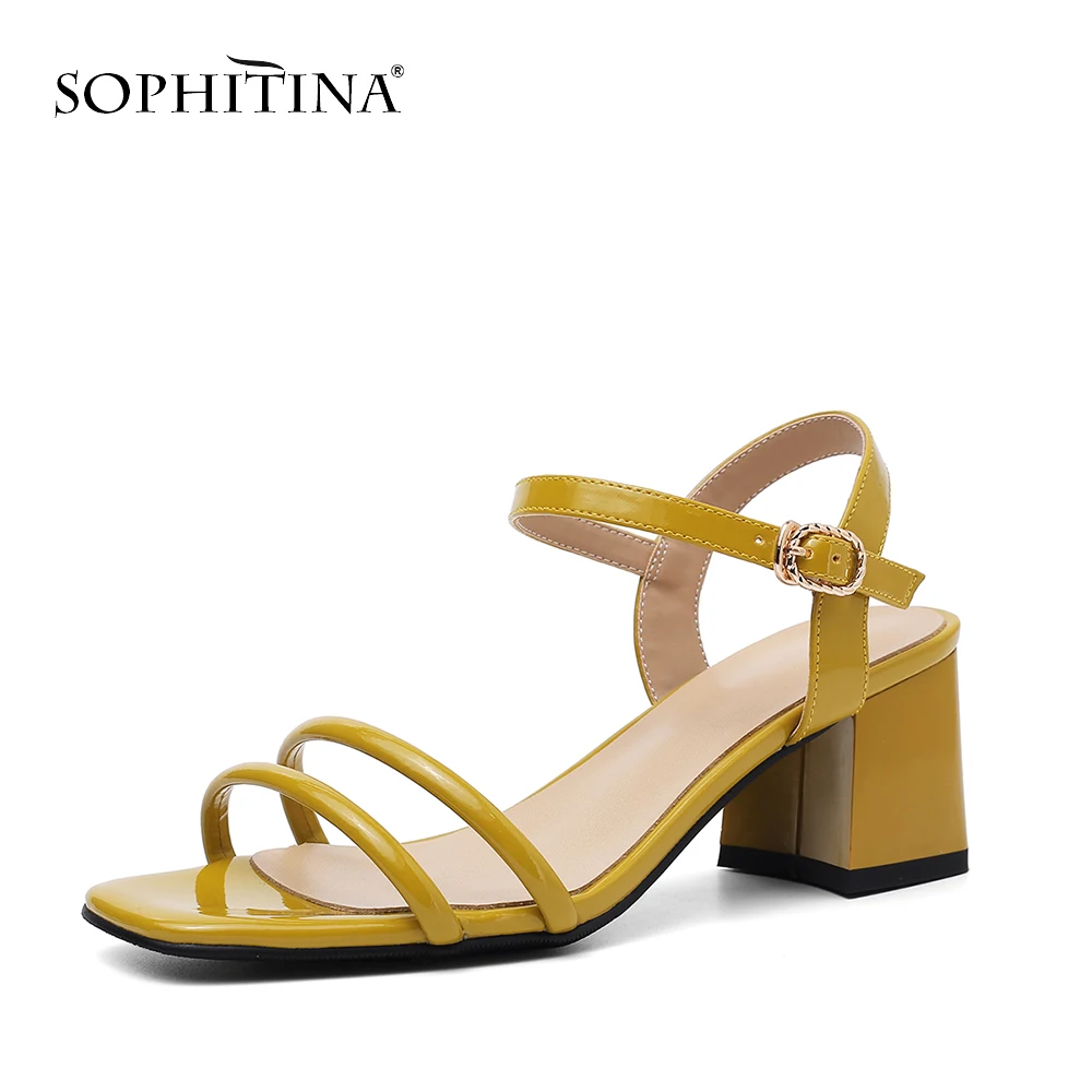 SOPHITINA/Модные женские сандалии однотонные с квадратным носком на квадратном