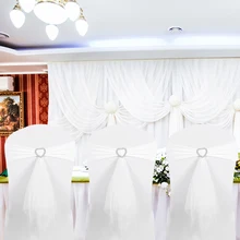 20 шт. ленты для свадебных стульев эластичные чехлы на кресла ленты лента спандекс лента на стул из органзы чехлы для украшения свадебного банкета