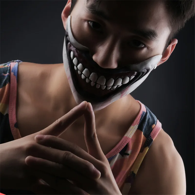 

Takerlama American Horror Story Twisty the Clown Mask Horrible Mask Latex Half Face Mask Cosplay Halloween Party Props Mask