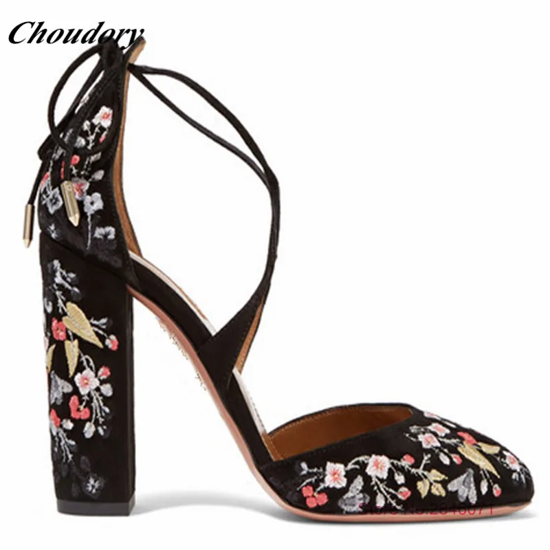 Design Spring Autumn Sexy High Heels Gorgeous Pretty Women Shoes Fashion Suede Embroider Wedding Shoes Women Pumps Zapatos Mujer