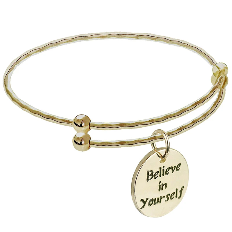 Inspirant Croyez Vous Bracelets Or Reglable Citations Positives Bracelets Porte Bonheur Pour Femme Extensible Cadeaux D Obtention Du Diplome Nouveau Aliexpress
