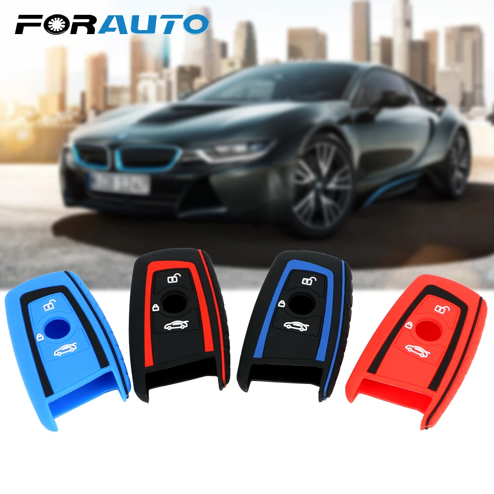 

FORAUTO Key Bag Car Key Cover 3 Button Car Silicone Rubber Key Silicone For BMW F10 X1 X3 X4 M1 M2 E46 E90 E39 G30 1 7 5 2