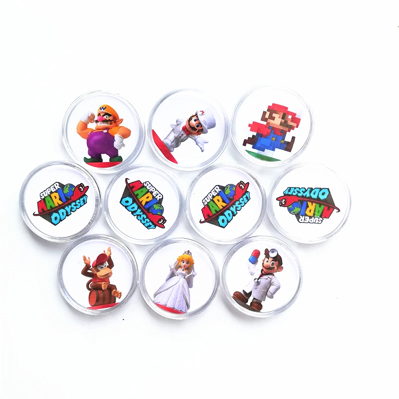 Полные данные 10 шт./компл. Super Mario Odyssey NFC карточная игра для Amiibo коллекция монет тег Ntag215 печатная Стикеры NS переключатель Wii U