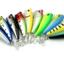 Горячая 60 мм Адреналин Поппер Рыбалка приманки 6 см 7 г 8# рыболовные снасти Minow приманки 2 tooks 10 видов цветов 150 шт./лот почтой Китая