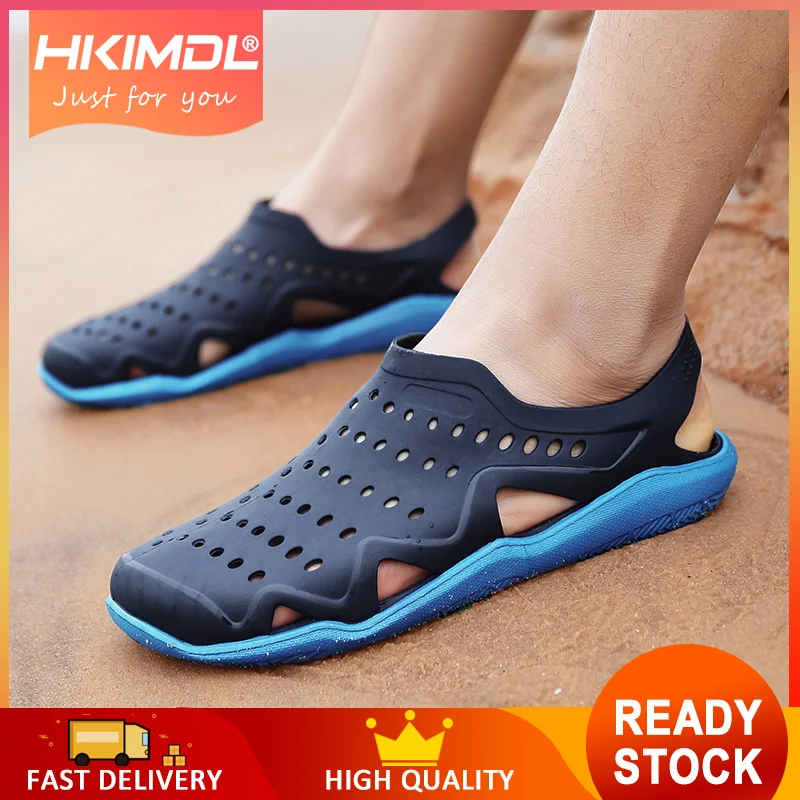 

HKIMDL 2019 Hot Summer Men Sandals 2018 New Summer Casual Shoes Men Non-Slip Flats Casual Slippers Breathable