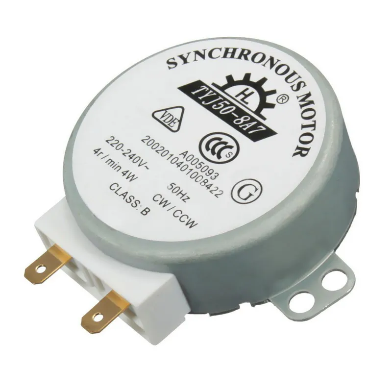 

1PC AC 220V-240V 50Hz CW/CCW Microwave Turntable Turn Table Synchronous Motor TYJ50-8A7 D Shaft 4 RPM P0.05
