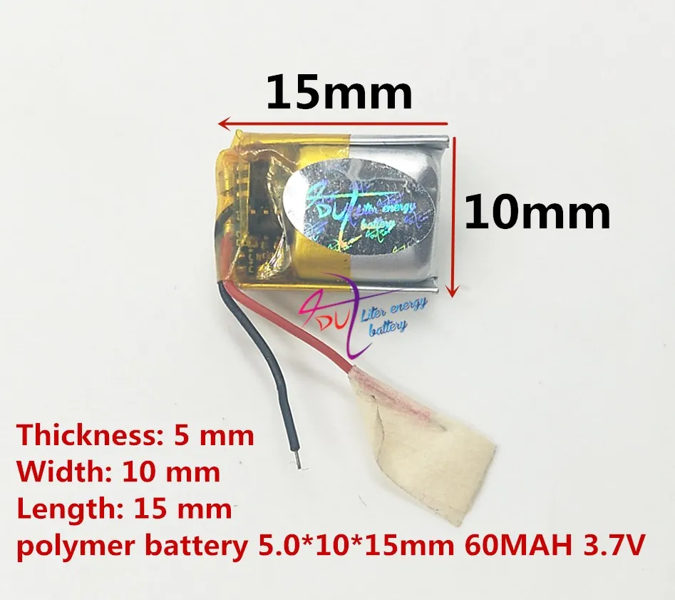 Маленькая аккумуляторная батарея 3,7 v 60mah батарея 501015 батарея для мыши