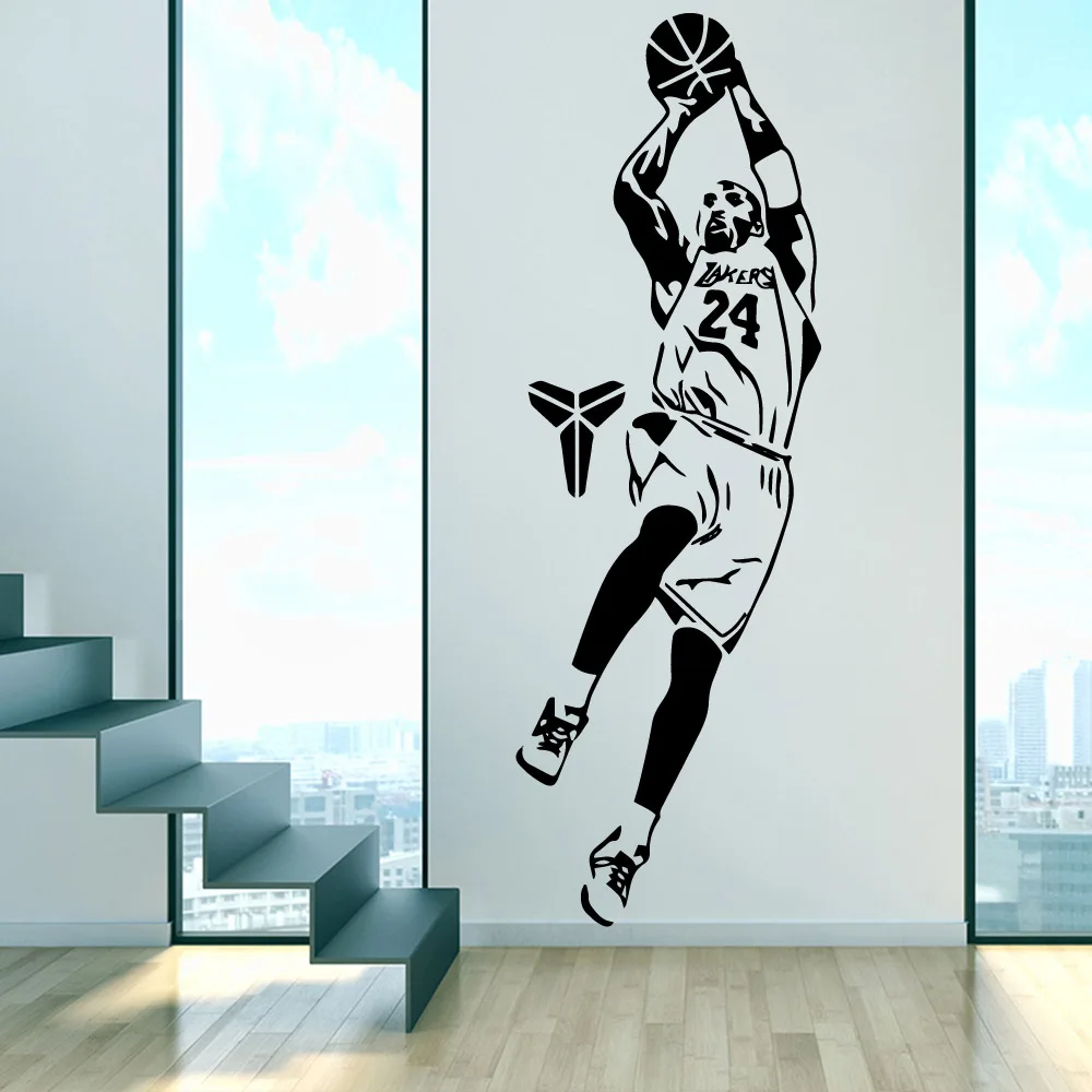 

Kobe Bryant Lakers Wall Stickers Self Adhesive Art Wallpaper Decor Living Room Bedroom Basketball Decal Creative Stickers