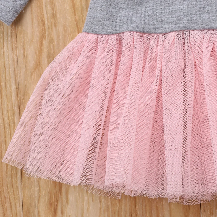 New Year Costumes For Girls arrival Kids Baby Girl Long Sleeve Heart Lace Tutu Tulle Dress Baby Girls Clothes Cute Vestido