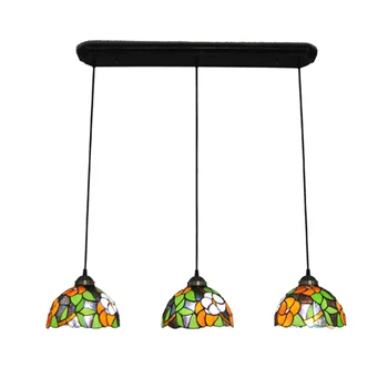 

8" Classic Tiffany Flowers Chandeliers Light Tiffanylamp Bar Cafe Restaurant Hanging Lamp European Art Lighting Decoration PL775