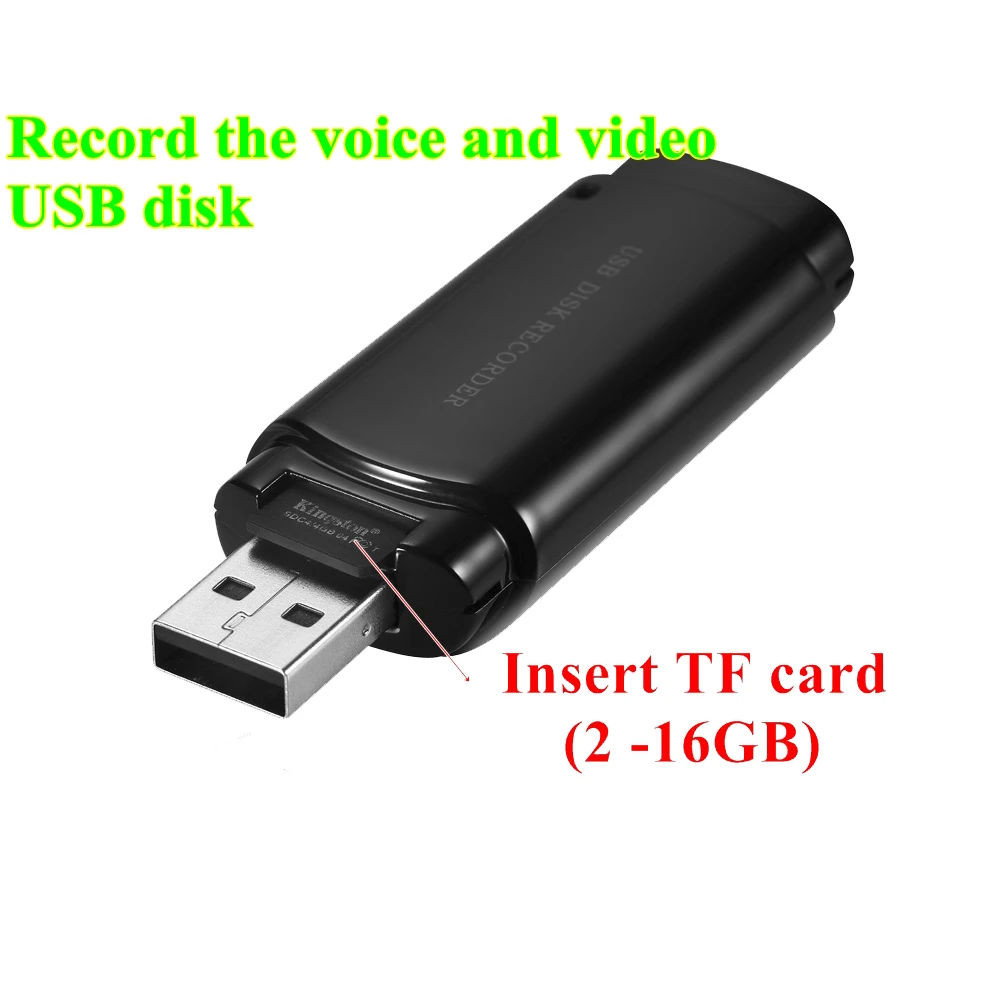Миниатюрный видео Диктофон USB диск 4 5 часов Поддержка голоса tf карта