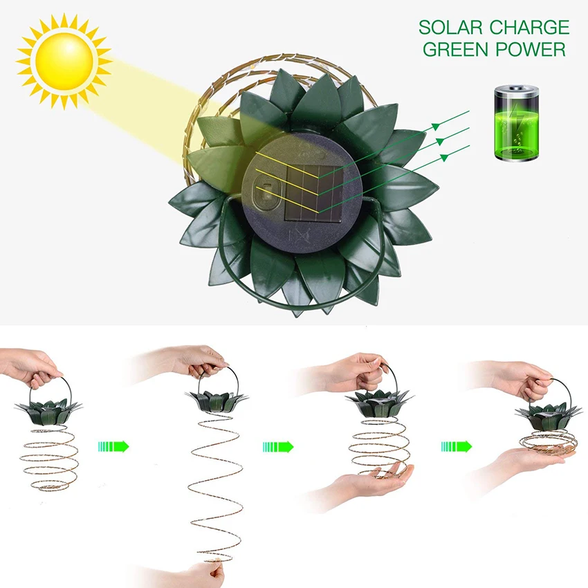 Солнечные садовые фонари ананас открытый Солнечный сад подвесные фонари водонепроницаемый Солнечный домашний декор патио путь гирлянды
