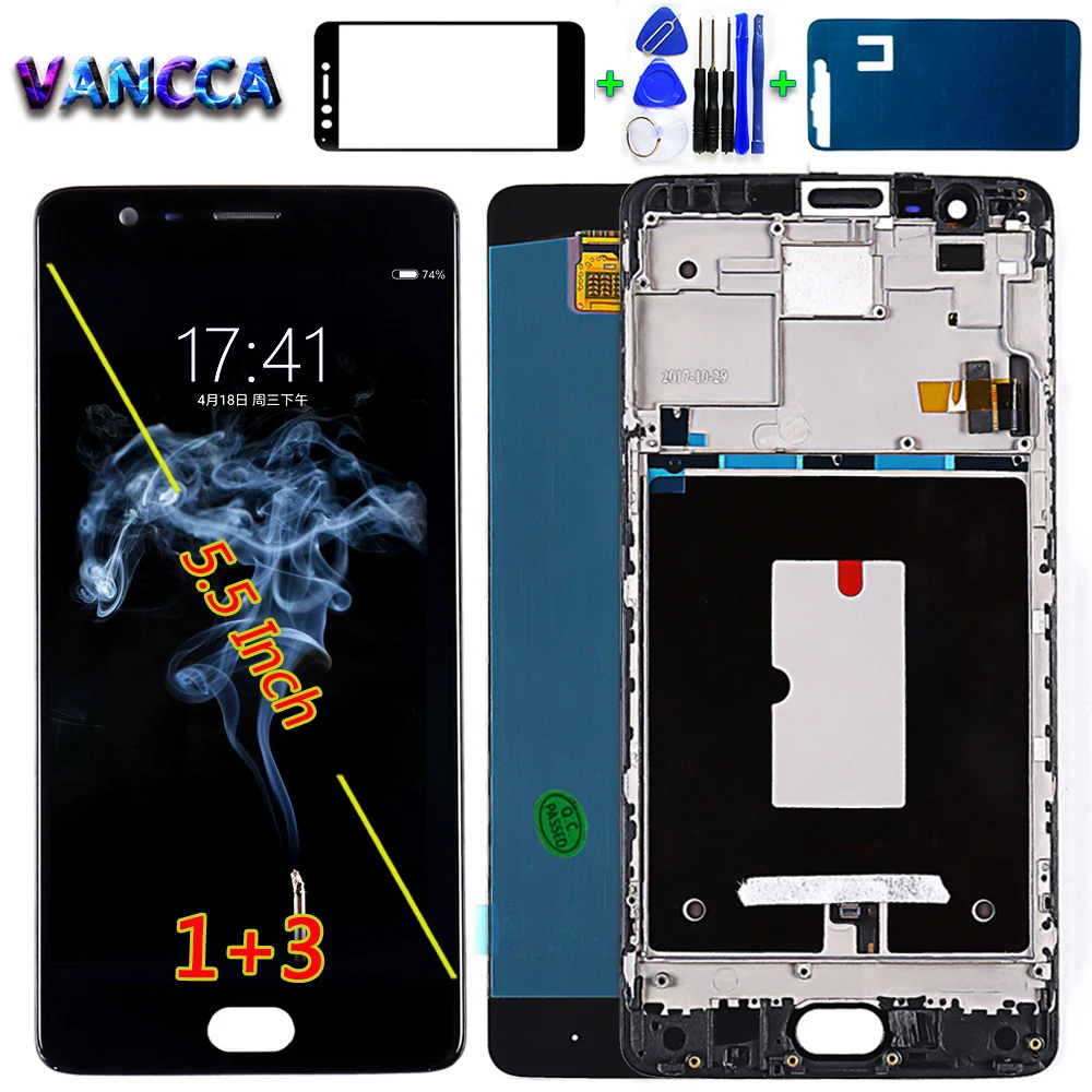 Vancca 5 дюймов AMOLED для Oneplus 3 Three A3000 A3003 ЖК дисплей кодирующий преобразователь