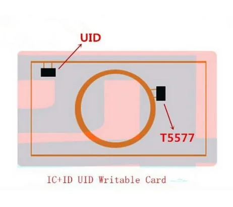 

(50 pcs/lot) Dual Writable RFID Composite T5577 EM4305 UID Rewritable Card 125KHz 13.56MHz Proximity Cards for Access Control
