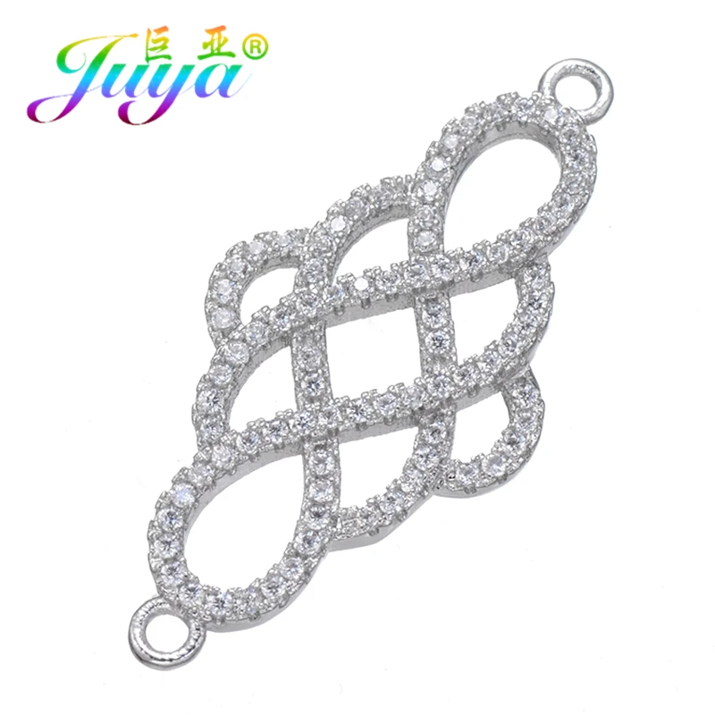 

Juya DIY Jewelry Findings Material Cubic Zircon Copper Charm Connectors Accessories For Fashion Earrings Bracelet Jewelry Making