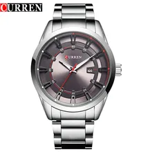 Curren 8246 Marca de Lujo Correa Cuarzo de Los Hombres de Moda Casual Vestido Reloj Fecha Display Analógico