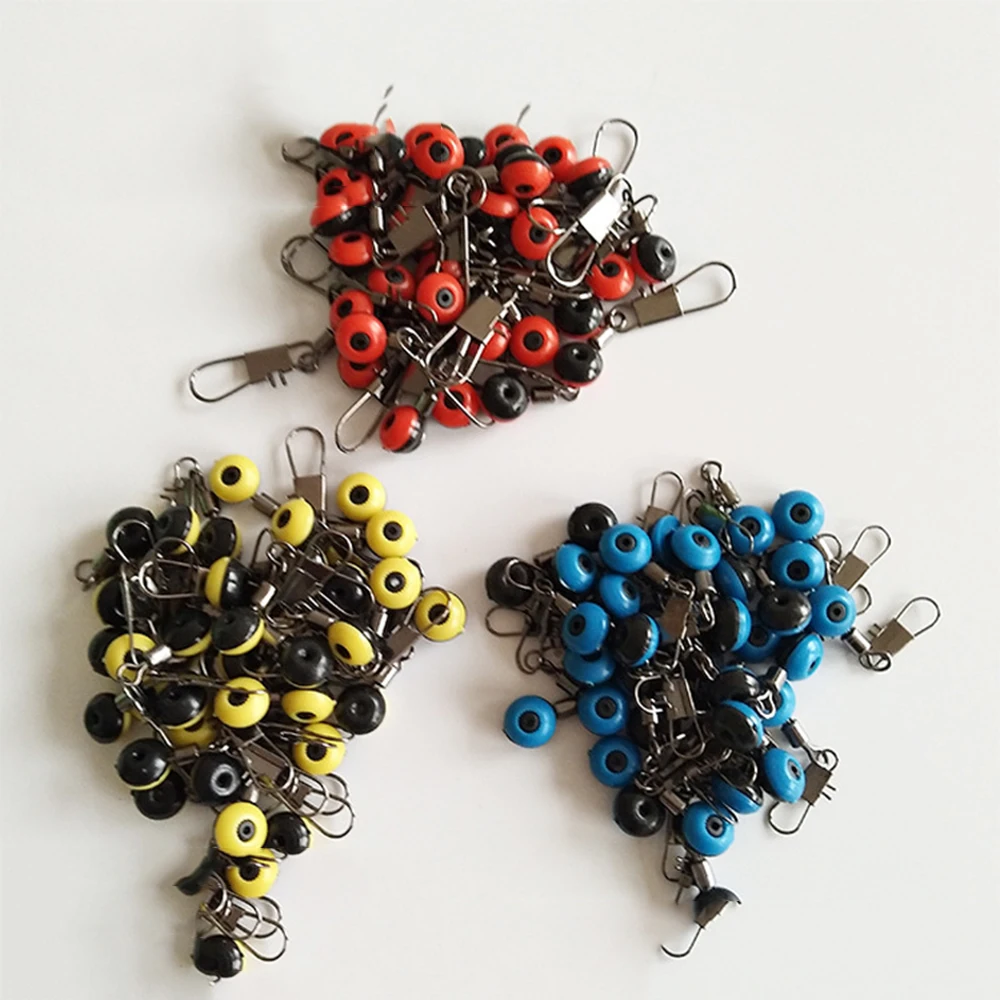 

100pcs Fishing Line to Hook Swivels Shank Clip Connector Interlock Snap Connector Pin Bearing Rolling Swivel Snap